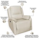 Ver imagem 5 de Poltrona do Papai Retrátil Reclinável Elétrica Aniche L06 Couro Off White - Lyam Decor
