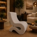 Ver imagem 1 de Poltrona Decorativa Marina Bouclê Moscow Design Orgânico Moderno