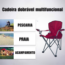 Ver imagem 6 de Cadeira Camping Dobravel Portatil Premium até 160kg Vermelha Lu0102_vm