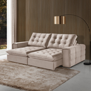 Ver imagem 1 de Sofá 180 Galliano Retrátil Reclinável Conforto Sofisticação:bege
