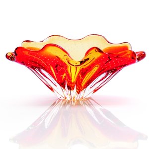 Centro de Mesa em Cristal Murano Vermelho São Marcos