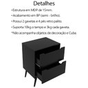Ver imagem 3 de Gabinete para Banheiro 60 Cm com 2 Gavetas Bn3639 Preto Tecno Mobili