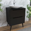 Ver imagem 2 de Gabinete para Banheiro 60 Cm com 2 Gavetas Bn3639 Preto Tecno Mobili