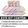 Jogo de Cama Lençol 4 Peças Queen com Elástico Estampado 158x198x30cm Bf Colchões - 2