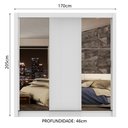 Ver imagem 3 de Guarda-Roupa Casal Madesa Lyon Plus 3 Portas de Correr com Espelhos 4 Gavetas Branco Cor:Branco