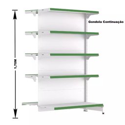 Gondola Centro 170 Fit Ate 9 Metros Branco 90 Bandeja Pe Verde - 3