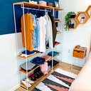 Ver imagem 2 de Armário Arara Closet Completo Modular Ample Carvalho e Branco