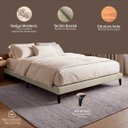 Ver imagem 2 de Cama Japonesa King Size Veneza 200cm Base Box Orgânica Bouclê Estofada Pés de Ferro:Bouclê Bege