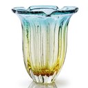 Ver imagem 1 de Vaso em Cristal Murano Esmeralda e Âmbar - São Marcos 34cm