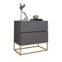 Ver imagem 3 de 2x Mesa de Cabeceira Criado Max Mudo com Pés Ferro para Cama Ideal Abajur/celular Compacta Eros 45cm