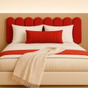 Ver imagem 5 de Cabeceira Queen Size Design Nuvem 45x20cm 8 Placas em Suede:vermelho