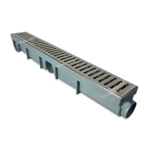 Ralo Linear 6x50 Inox modelo Tradicional com Tela Coletor Cinza Sequencial Saídas de 40mm