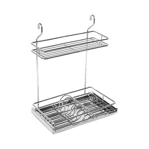 Escorredor de Louça Suspenso Cromado com Bandeja Inox Masutti Copat 6234 - 325 X 420 X 205 Mm