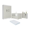 Ver imagem 1 de Quarto de Bebê Completo Berço Americano 3 em 1 Colchão Bombom Multimóveis Mp4630 Branco/off