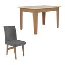 Ver imagem 5 de Conjunto Mesa de Jantar 120 cm com 4 Cadeiras Tokio Multimóveis EX1004 Madeirado/Off White/Grafite