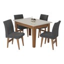 Ver imagem 2 de Conjunto Mesa de Jantar 120 cm com 4 Cadeiras Tokio Multimóveis EX1004 Madeirado/Off White/Grafite