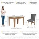 Ver imagem 3 de Conjunto Mesa de Jantar 120 cm com 4 Cadeiras Tokio Multimóveis EX1004 Madeirado/Off White/Grafite