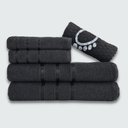 Ver imagem 1 de Jogo de Toalha Banho 5 Peças Verona 100% Algodão Preto