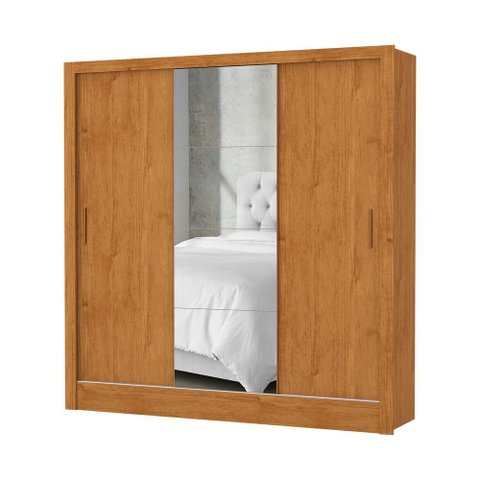 Guarda Roupa Solteiro Santiago Plus 3 Portas 2 Gavetas Cem Espelho Carioca Moveis Cinamomo