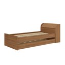 Ver imagem 3 de Cama Solteiro Ávilla 1 Porta com Cama Auxiliar Nogal - Pnr Móveis