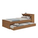 Ver imagem 2 de Cama Solteiro Ávilla 1 Porta com Cama Auxiliar Nogal - Pnr Móveis