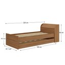 Ver imagem 4 de Cama Solteiro Ávilla 1 Porta com Cama Auxiliar Nogal - Pnr Móveis