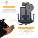 Ver imagem 3 de Cadeira de Escritório Presidente Ergonômica Zen com Apoio de Pés Cabeça Lombar e Braços Preta