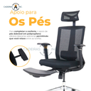 Ver imagem 6 de Cadeira de Escritório Presidente Ergonômica Zen com Apoio de Pés Cabeça Lombar e Braços Preta