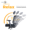 Ver imagem 4 de Cadeira de Escritório Presidente Ergonômica Zen com Apoio de Pés Cabeça Lombar e Braços Preta