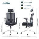 Ver mais imagens de Cadeira de Escritório Presidente Ergonômica Zen com Apoio de Pés Cabeça Lombar e Braços Preta