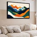 Ver imagem 2 de Quadro Decorativo Montanhas Coloridas Abstrato - 50x70cm:moldura Preta