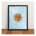 Ver imagem 1 de Quadro Sol Dourado Estilo Místico com Fundo Azul Suave Preto