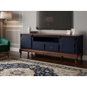 Ver imagem 1 de Rack Linz 2 Portas Madeira 2 Gavetas Pés Luis Xv 75 X 195 X 40 Cm (a X L X P)