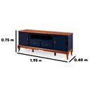Ver imagem 2 de Rack para TV até 75 Polegadas 195cm 2 Portas 2 Gavetas Nicho Prateleira Interna Pés Luis Xv Madeira