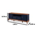 Ver imagem 3 de Rack para TV até 75 Polegadas 195cm 2 Portas 2 Gavetas Nicho Prateleira Interna Pés Luis Xv Madeira