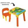 Turma Dino Minha Mesinha com Cadeira Infantil Didatica Educativa Atividades Criança Desmontavel Meni - 4