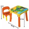 Turma Dino Minha Mesinha com Cadeira Infantil Didatica Educativa Atividades Criança Desmontavel Meni - 2