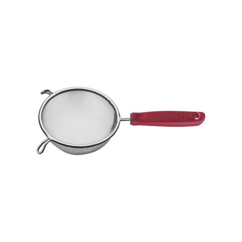 Peneira Tramontina Utilita em Aço Inox com Cabo de Polipropileno Vermelho 14 cm