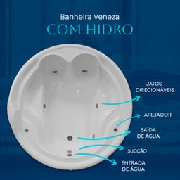 Banheira Redonda Veneza com Hidro - 220v - 4