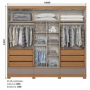 Ver imagem 6 de Guarda Roupa Casal Imperial 6 Portas 9 Gavetas Cinamomo/Avelã - Móveis Henn