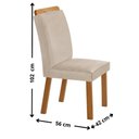 Ver imagem 4 de Conjunto Mesa de Jantar 120cm com 4 Cadeiras Estofadas Multimóveis Crrft-CON040 Madeirado/Off White