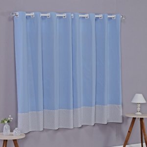 Cortina Baby 2 Metros Quarto de Bebê Infantil Menino Menina Varão Simples:chevron Azul Bebe