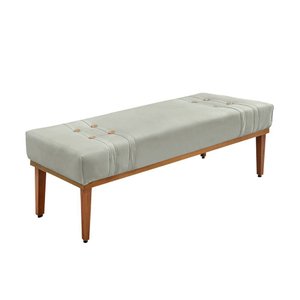 Calçadeira Recamier Casal 140cm Cléo Veludo Prata
