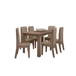 CONJUNTO SALA DE JANTAR ÁUSTRIA 1,56 COM 6 CADEIRAS AMÊN 73B - 2