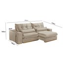 Ver imagem 2 de Sofá Retrátil e Reclinável 250 Cm Braço 25 Cm Lake Meu Sofá Online