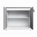 Ver imagem 4 de Armário Baixo 80cm para Escritório 2 Portas com Chave Puxadores Cava Corporate Cinza/Sagrado/Branco