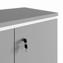Ver imagem 6 de Armário Baixo 80cm para Escritório 2 Portas com Chave Puxadores Cava Corporate Cinza/Sagrado/Branco
