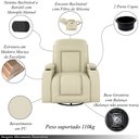 Ver imagem 3 de Poltrona do Papai Reclinável Giratória e Balanço Sala de Cinema Crihs Manual Glider PU Bege G23 - Gran Belo