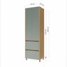 Paneleiro Modular 2 Portas 2 Gavetas Nesher Rainha 70cm 100 Mdf - 3
