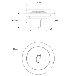 Ralo Click Inteligente P/ Banheiro Redondo 15 Cm Inox Cromo:Cromado - 8